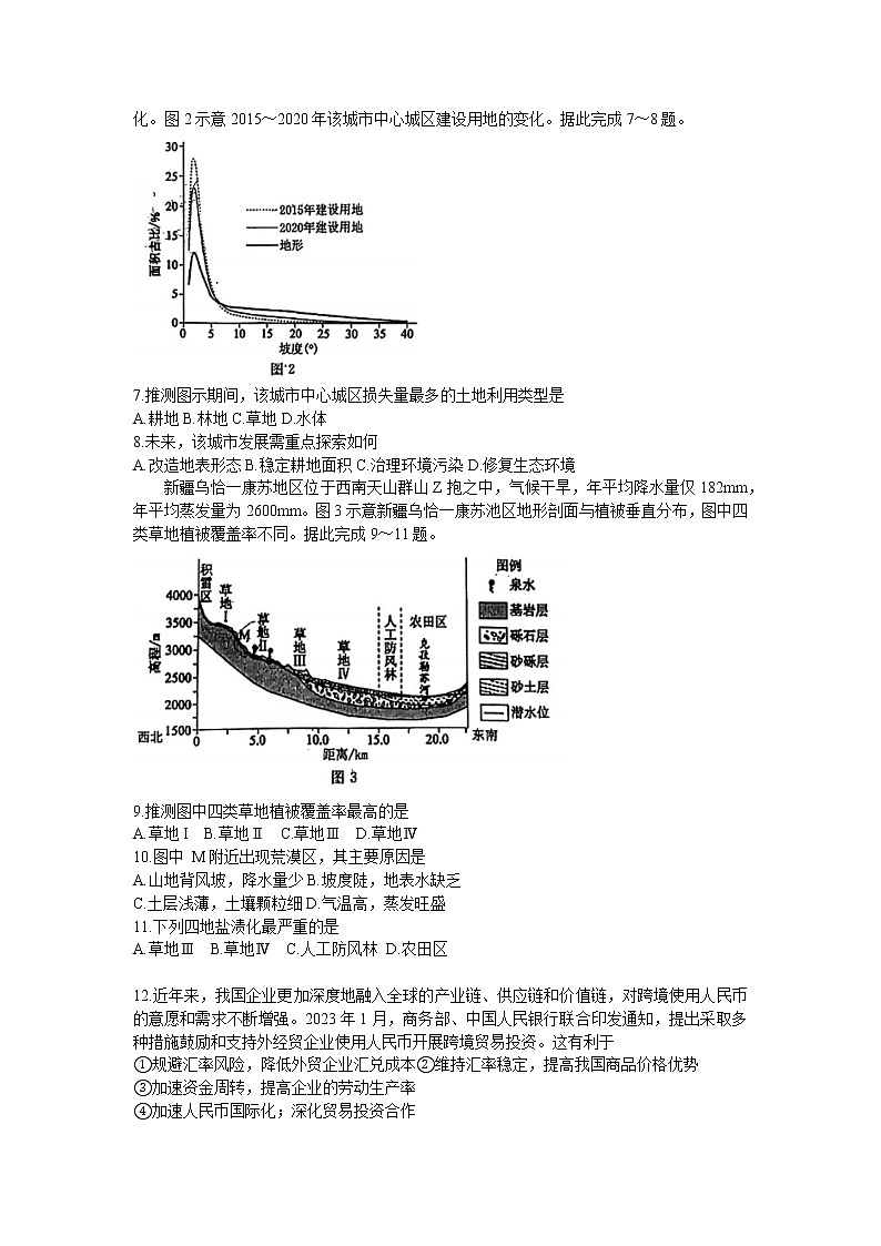 2023届四川省内江市高三下学期第二次模拟考试文科综合试题(含答案)第2页