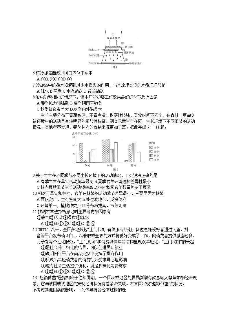 新疆乌鲁木齐地区2022-2023学年高三文综二模试题（Word版附答案）02