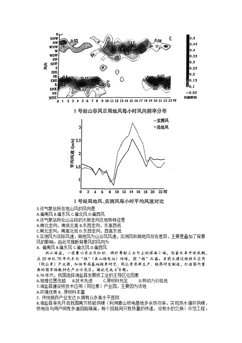 2023届安徽省宣城市高三第二次调研测试文科综合试题02