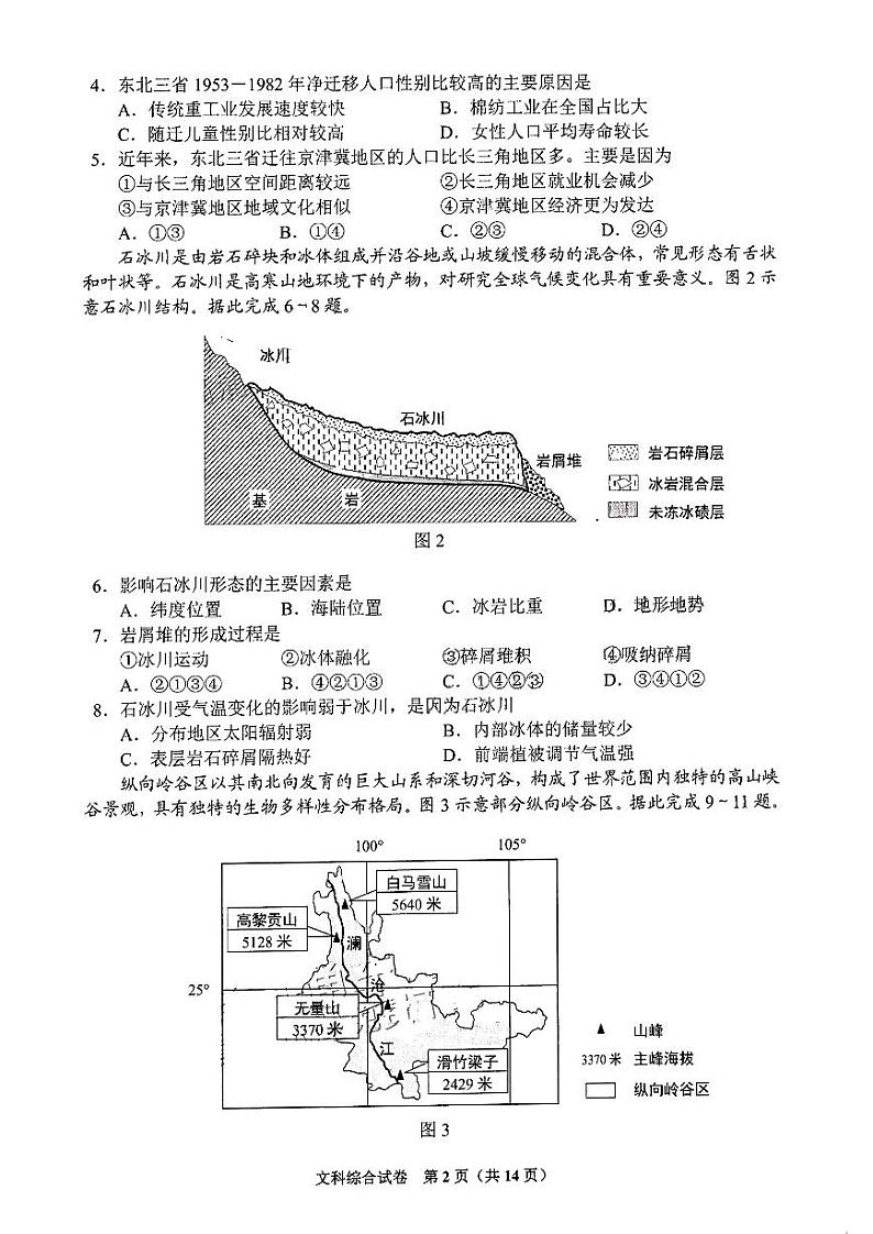 贵州省2023年普通高等学校招生高三适应性测试文科综合试题含答案02