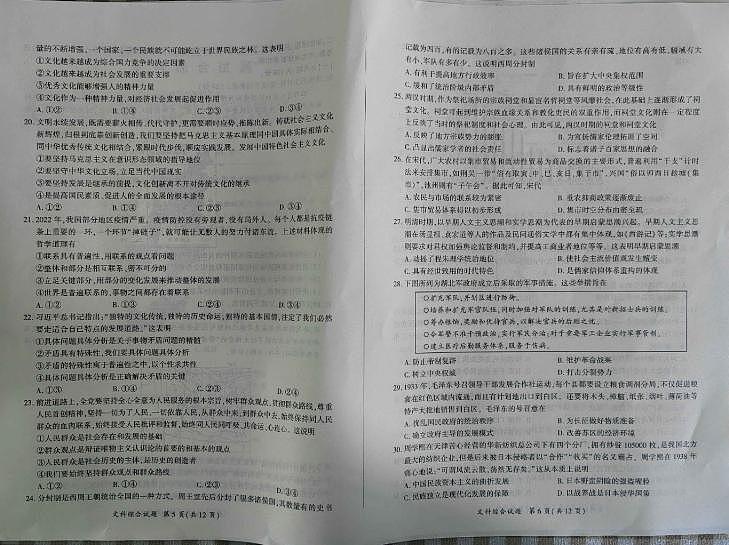 2023陕西省临潼区、阎良区高三下学期高考模拟考试文综PDF含答案03