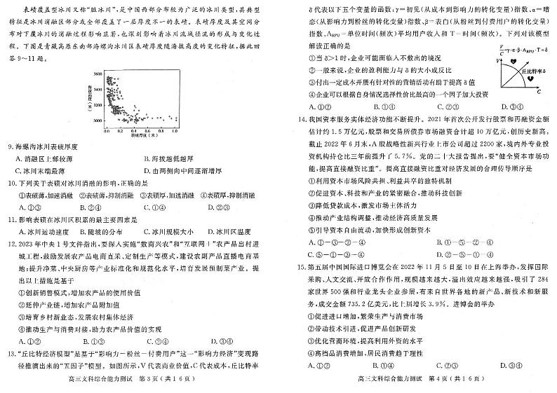 2023届河南省五市高三下学期3月第一次联考试题 文综 PDF版02