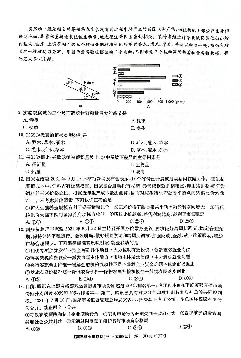 2022届河南省许平汝联盟高三下学期4月核心模拟卷（中）（三）文科综合试题（PDF版含答案）03