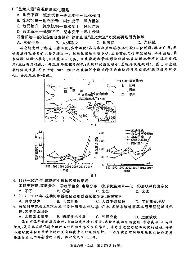衡中同卷2023届高三年级六调考试（新教材老高考）文综第2页