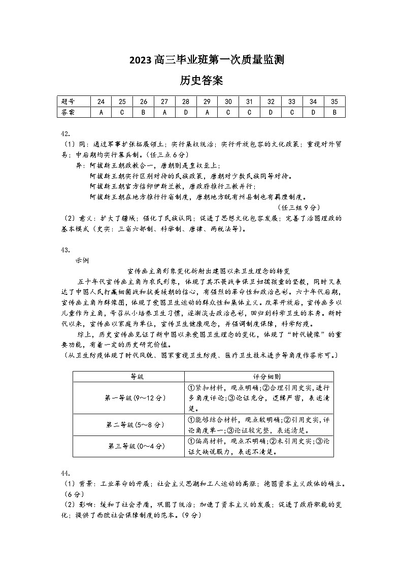 2022-2023学年安徽省马鞍山市高三第一次教学质量监测（一模）（1月） 文综 PDF版01
