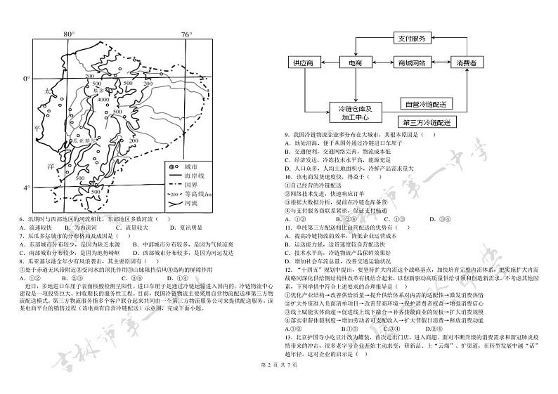 2021届东北两校（大庆实验中学、吉林一中）高三4月下学期联合模拟考试文科综合试题 PDF版02