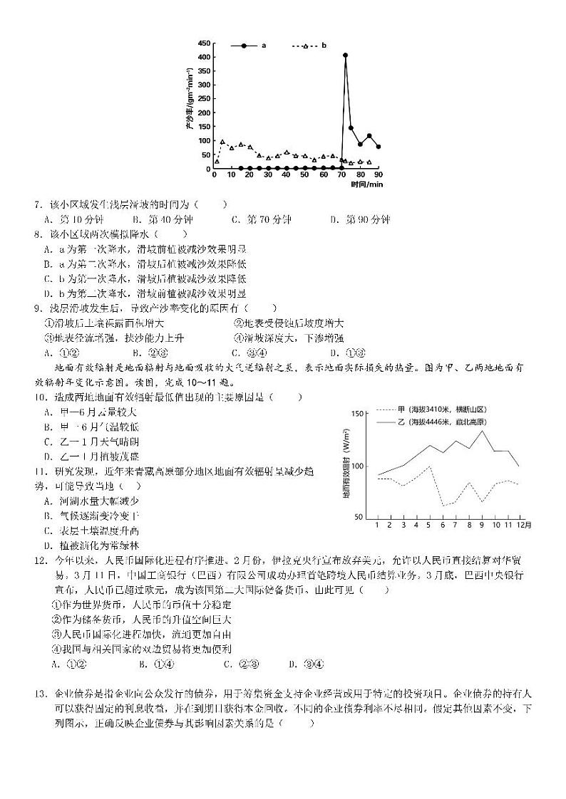 四川省成都市七中2023届高考热身考试文科综合试卷+答案02