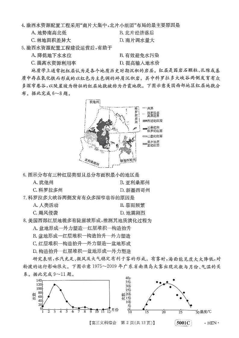 2023届河南省创新发展联盟高三下学期高考仿真模拟预测 文综(1)第2页