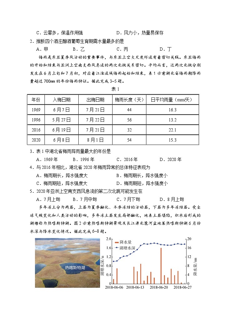2023回族自治区银川一中高三下学期第三次模拟考试文综含答案02