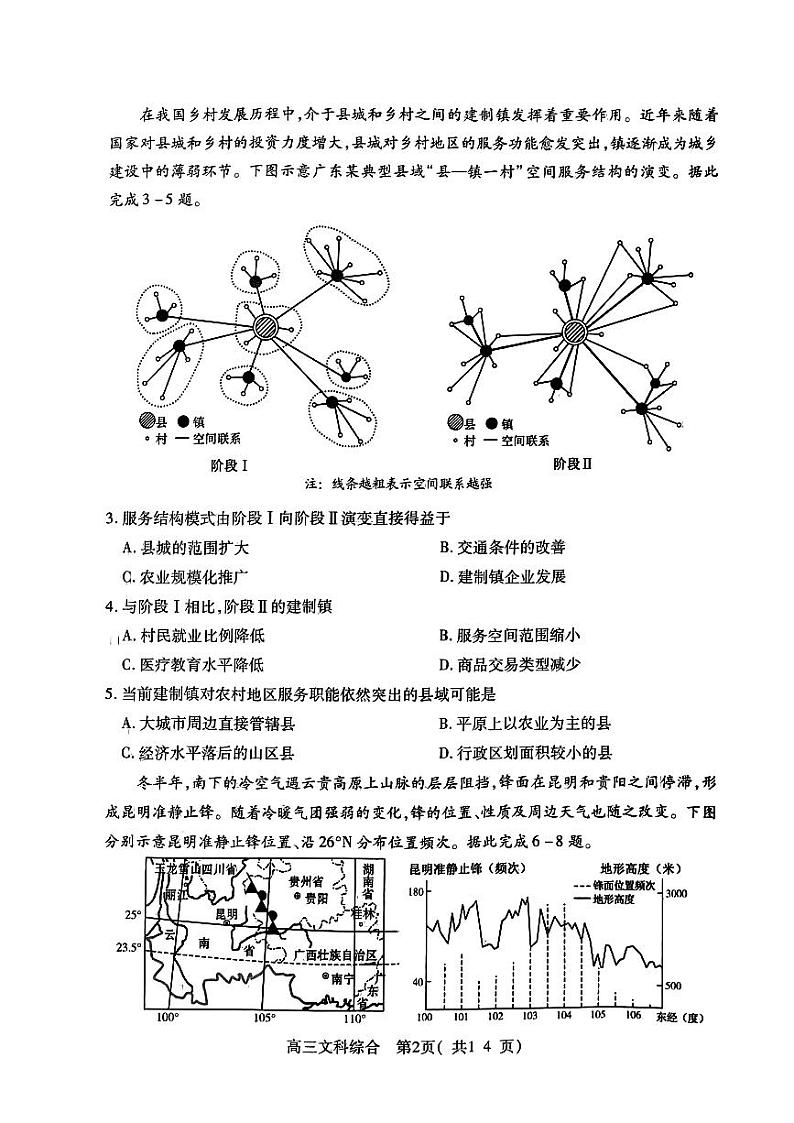 2024河南省许平洛济四市高三上学期第二次质量检测试题文综PDF版含答案第2页