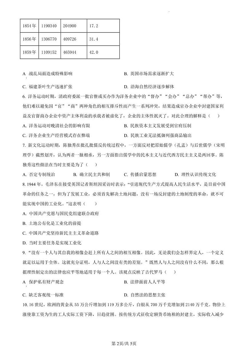 绵阳南山中学实验学校高2021级高三1月月考文科综合试卷和答案02