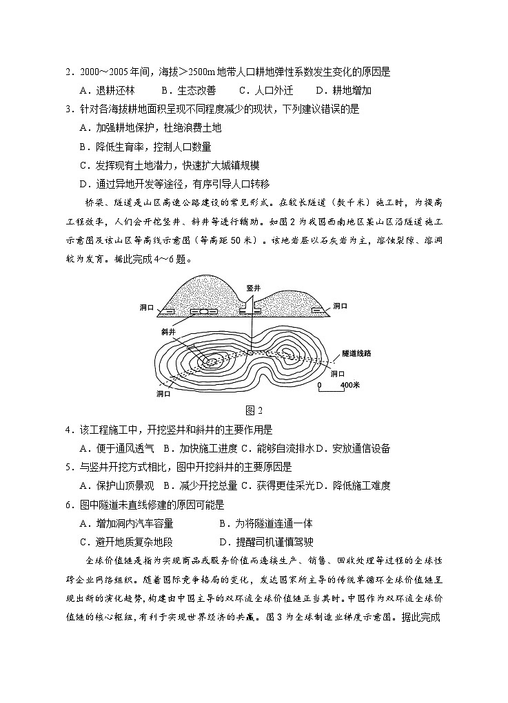 宁夏银川一中2024届高三下学期第一次模拟考试 文综 (含答案)02