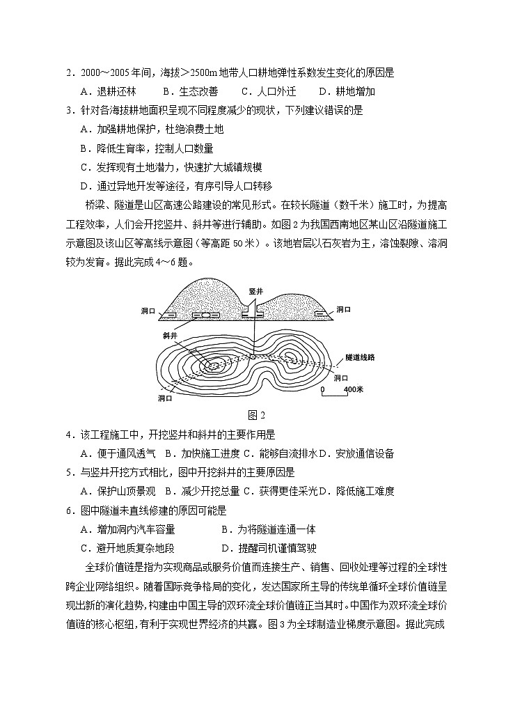 宁夏银川一中2024届高三下学期第一次模拟考试 文综 Word版含答案第2页