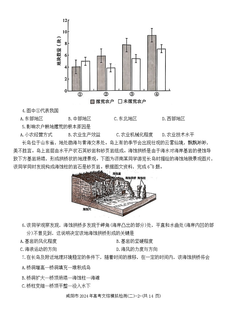 2024届陕西省咸阳市高三下学期模拟检测（二）文综试题第2页