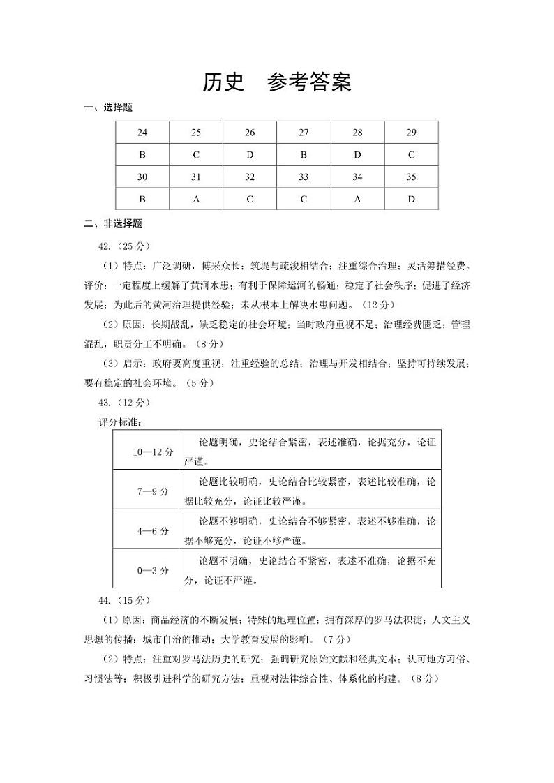 郑州市2024年高中毕业班高三下学期3月第二次质量预测文综试题及答案01