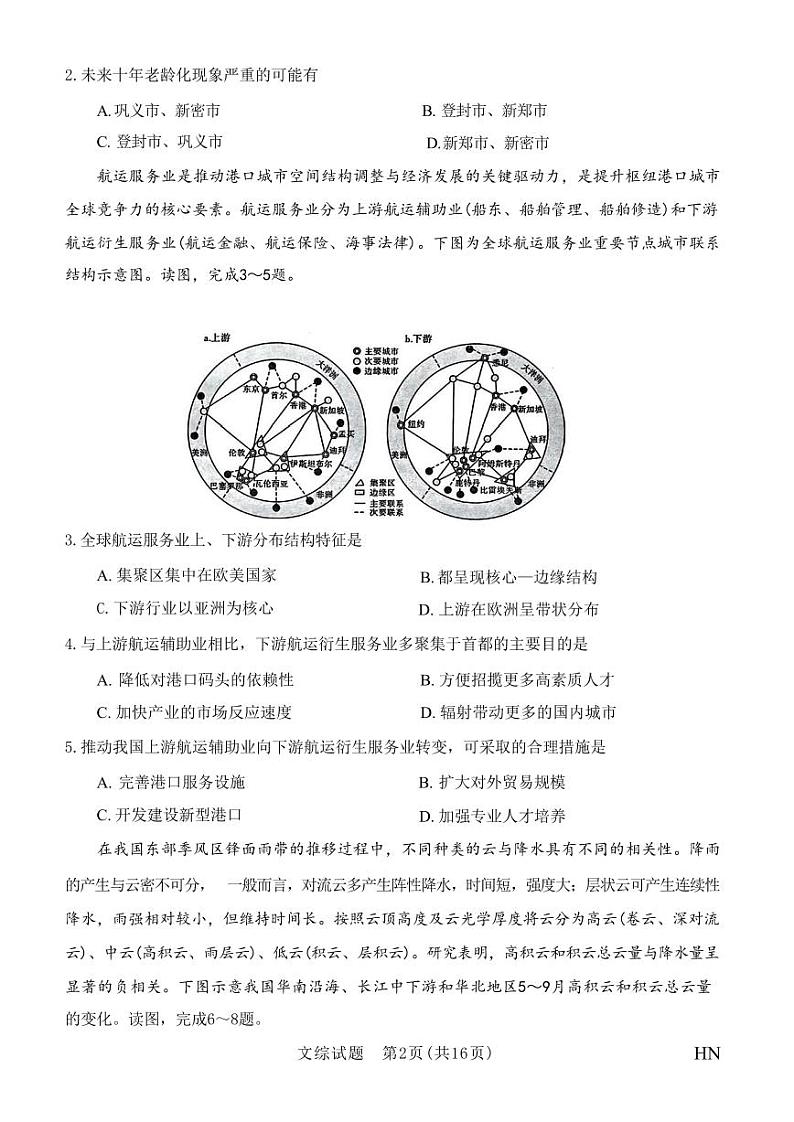 金科大联考·新未来2024届高三下学期4月联考文综试卷（PDF版含解析）02