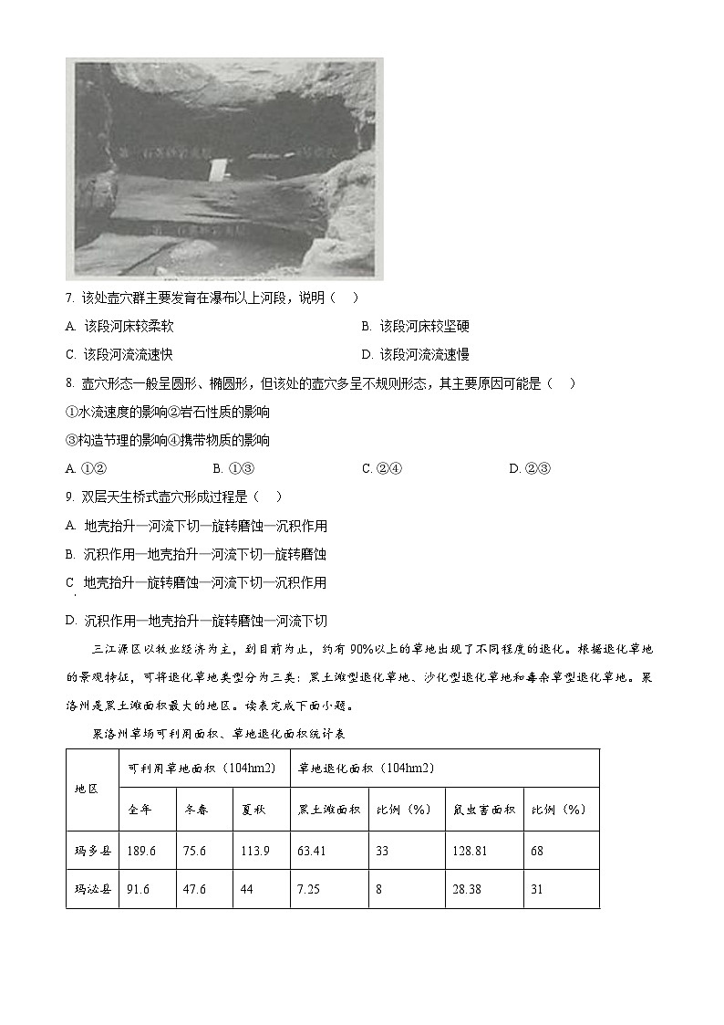 2024届四川省南充市高三下学期三诊考试文科综合试题-高中地理（原卷版）第3页