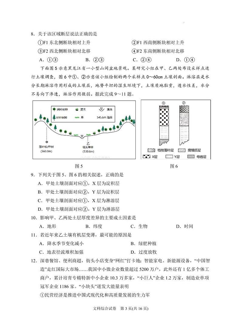 宁夏回族自治区银川一中2024届高三下学期第三次模考试文综含答案03