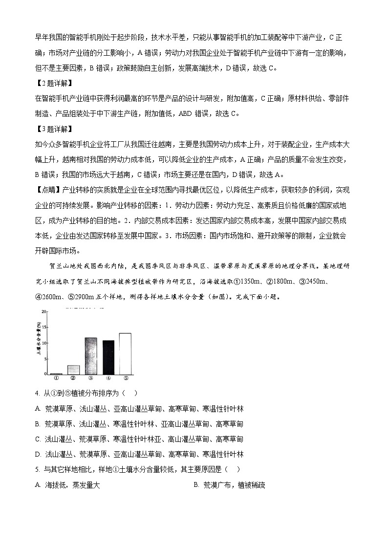 2024届陕西省柞水中学高三下学期模拟预测文综试题-高中地理（教师版）第2页