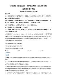 2024届新疆维吾尔自治区高三下学期第一次适应性检测文综试题-高中政治