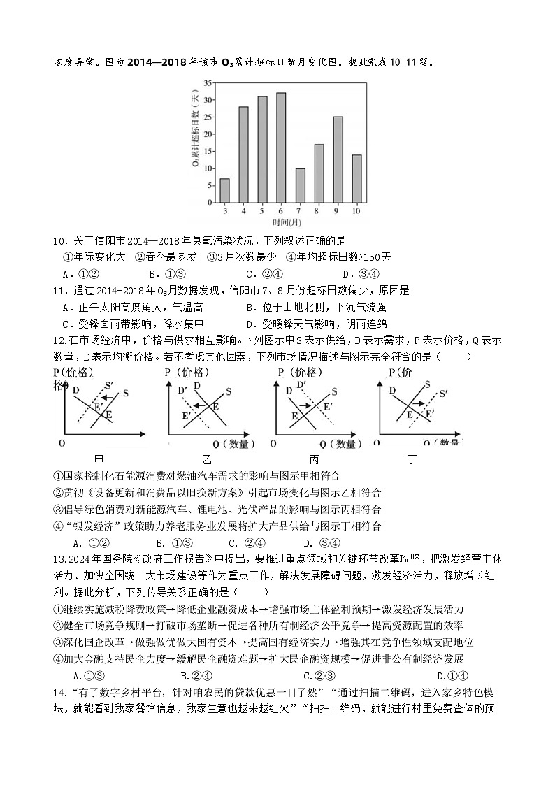 四川省成都市石室中学2024届高三下学期高考适应性考试（二）文科综合试卷03