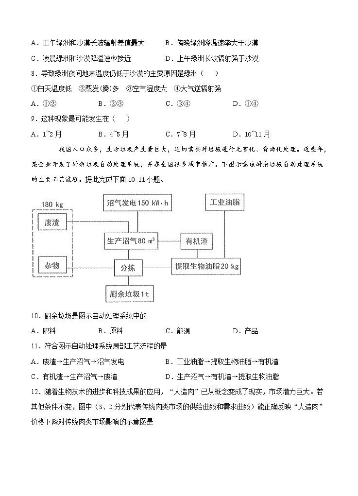 四川省棠湖中学2021届高三上学期开学考试 文科综合（word版含答案）03