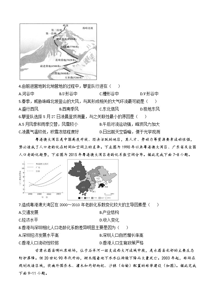 安徽省滁州市定远县民族中学2021届高三5月模拟检测 文科综合（含答案）02