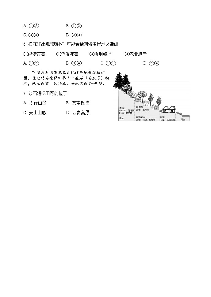 江西师范大学附属中学2021届高三下学期第三次模拟考试 文科综合+答案 (pdf版)02