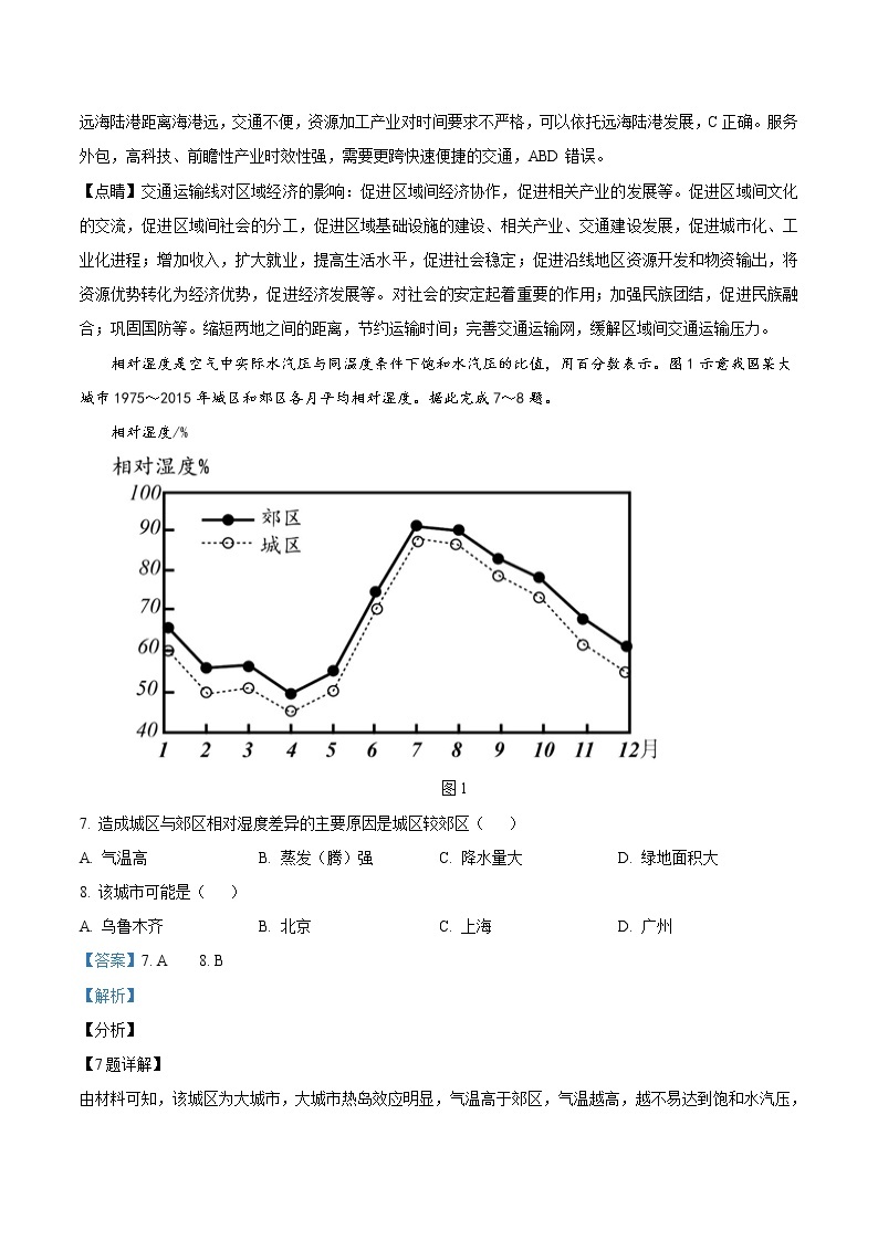 2021年高考全国乙卷文综高考真题及答案解析03