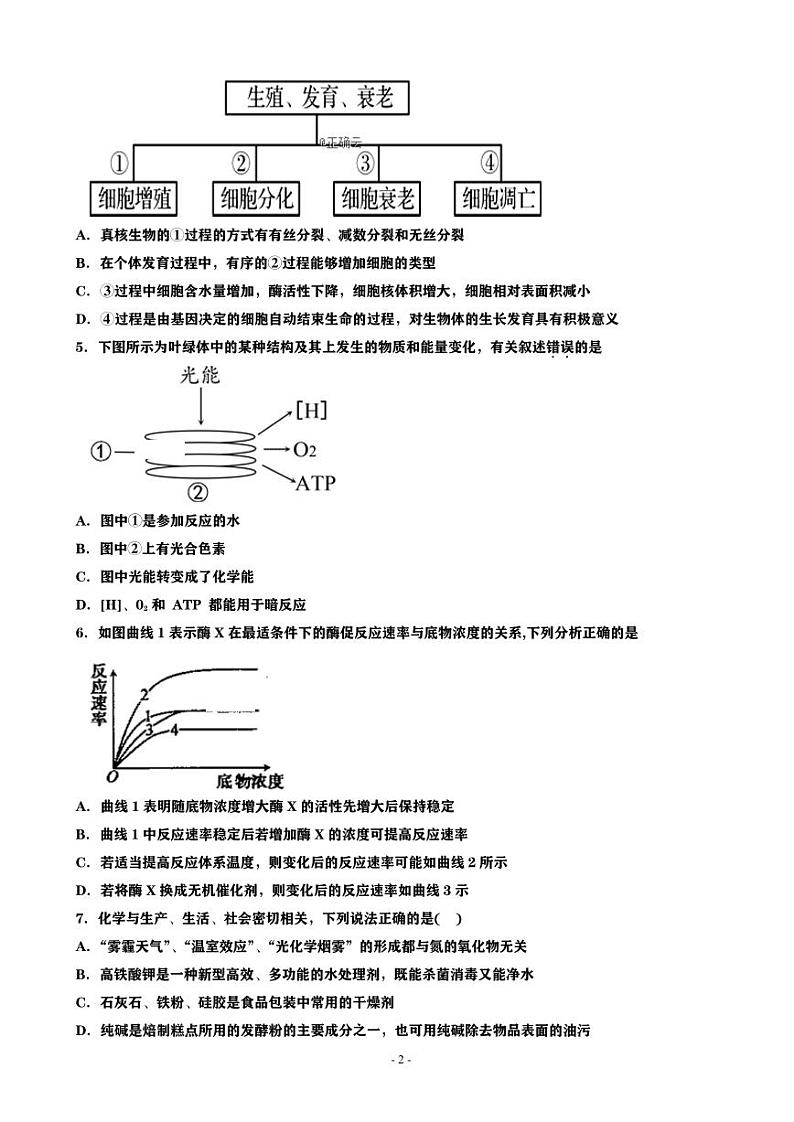 2020届西藏拉萨中学高三上学期第二次月考理综试卷（PDF版）02
