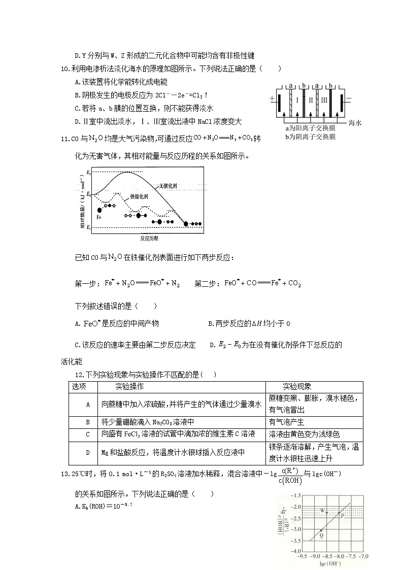 黑龙江省大庆2021届高三下学期第一次模拟考试理综试卷03