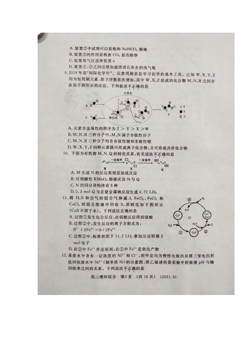 河南省洛阳市2021届高三下学期第二次统一考试理综试题含答案第3页