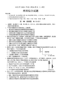 安徽省安庆市2021届高三下学期3月模拟考试（二模）理科综合试题含答案