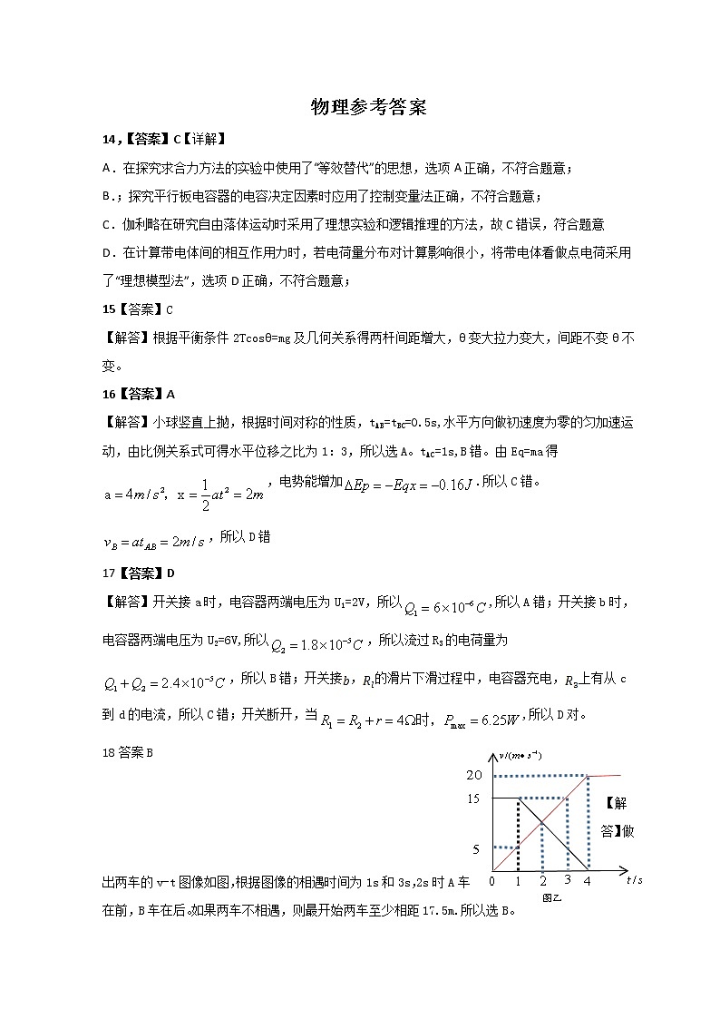 物理参考答案第1页