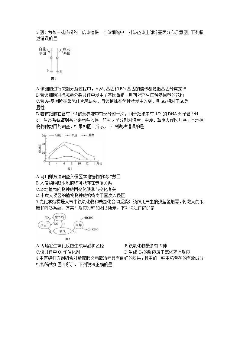 2022届云南省师范大学附属中学高三高考适应性月考卷（八）理科综合试题02