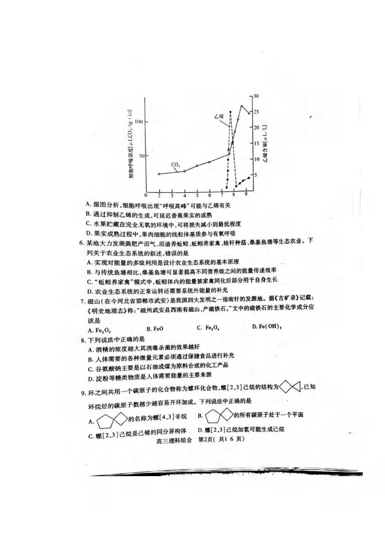 河南省济源2020届高三下学期第二次三市联考（二模）理科综合试题含答案02