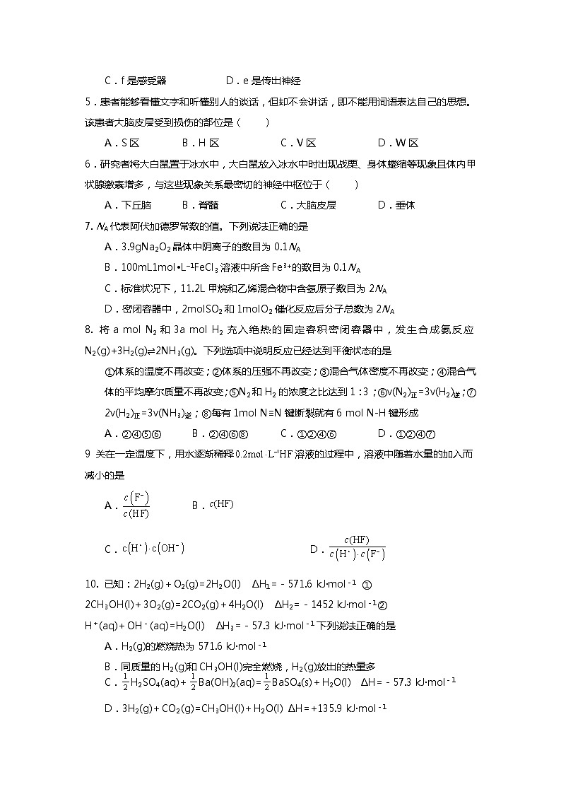 2021-2022学年西藏拉萨中学高二第三次月考理综试题（Word版）02