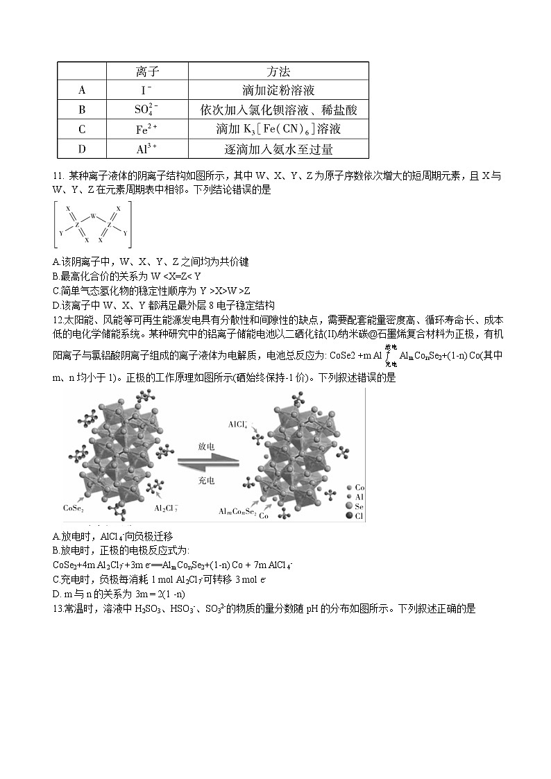 2022届云南省昆明一中、宁夏银川一中高三下学期联合一模考试理综试题03