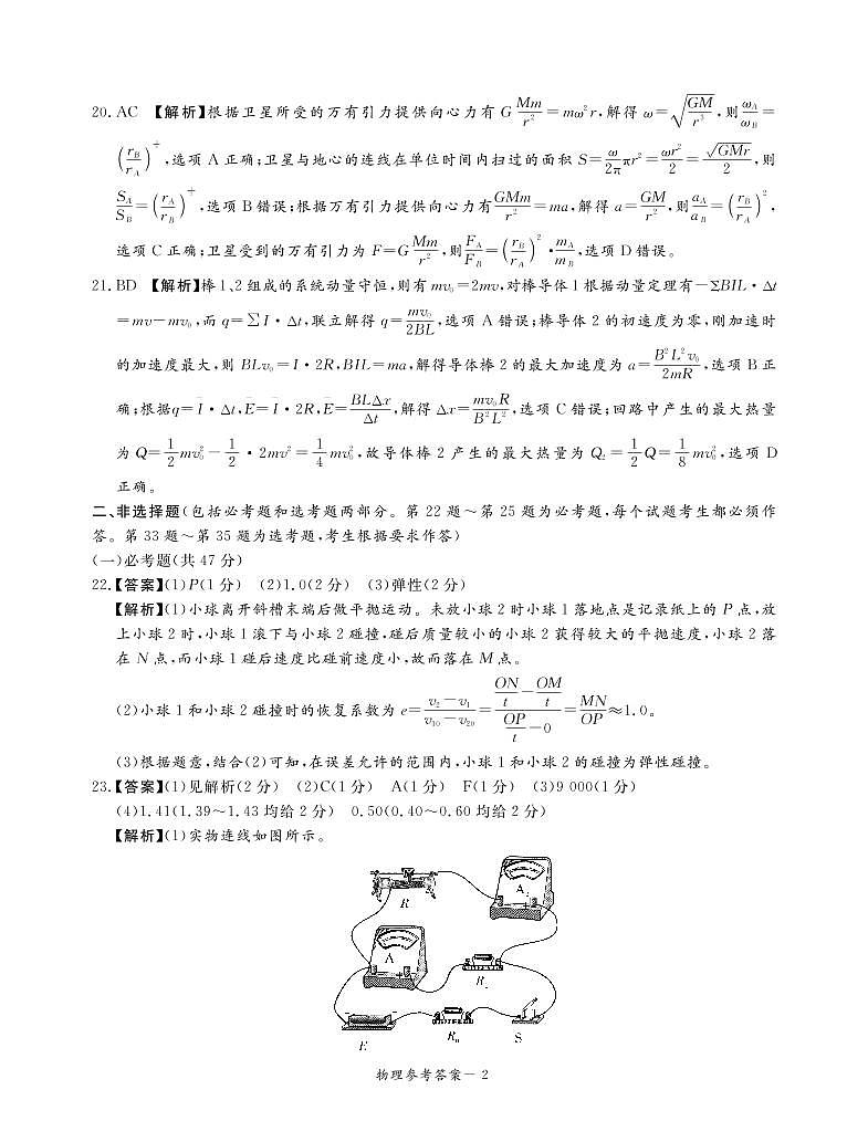 2022届河南省实验中学等湘豫名校联考高三下学期3月联考 理科综合试题（PDF版）02