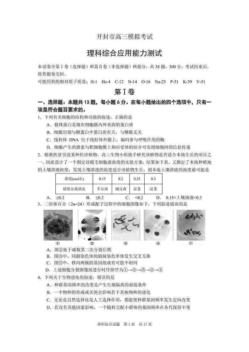 理综试题第1页