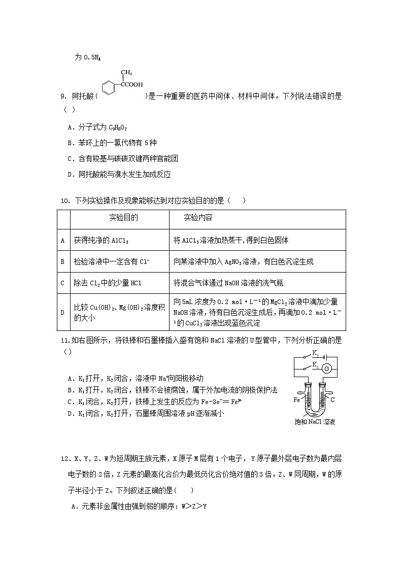2022届宁夏固原市第一中学高三下学期第一次模拟理科综合试题第3页