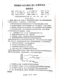 2020届江西景德镇高三二模理综试卷无解析