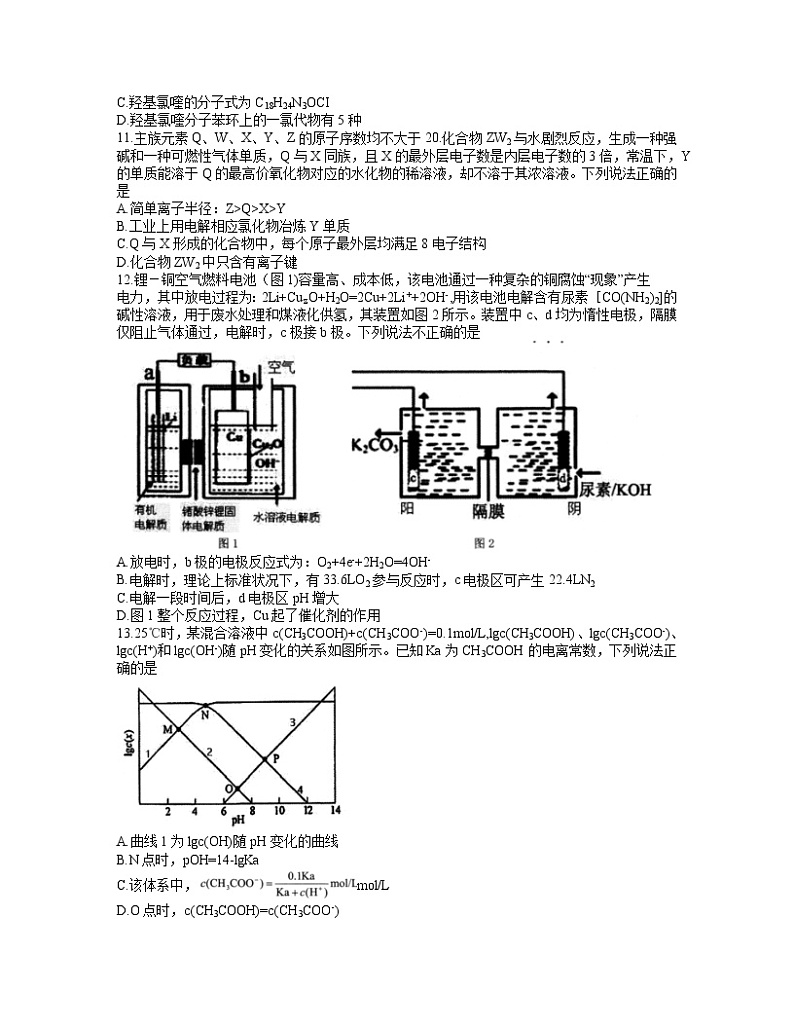 安徽省安庆市2021届高三高考模拟考试（一模）理综试题 含答案第3页