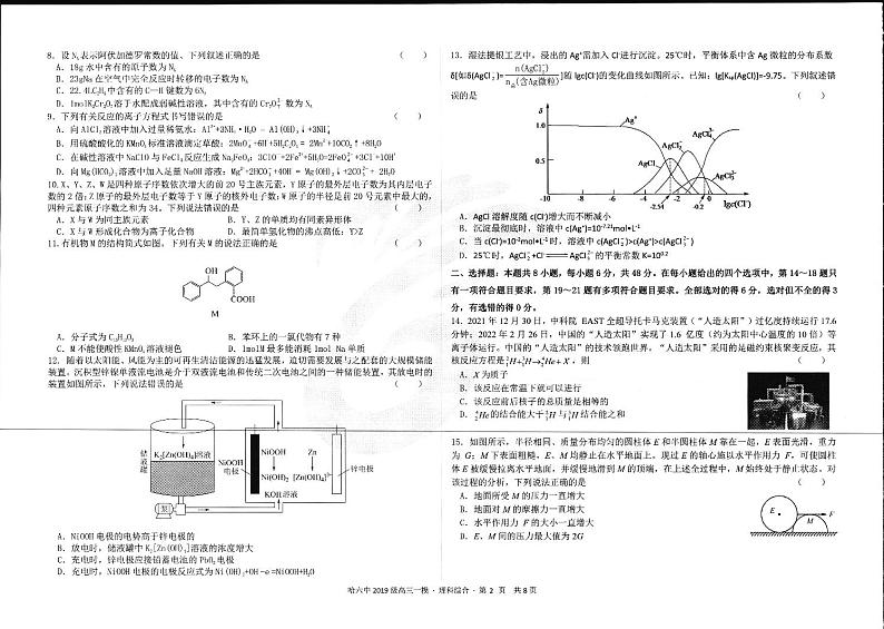2022届黑龙江省哈尔滨市第六中学高三下学期第一次模拟考试理综试题  PDF第2页