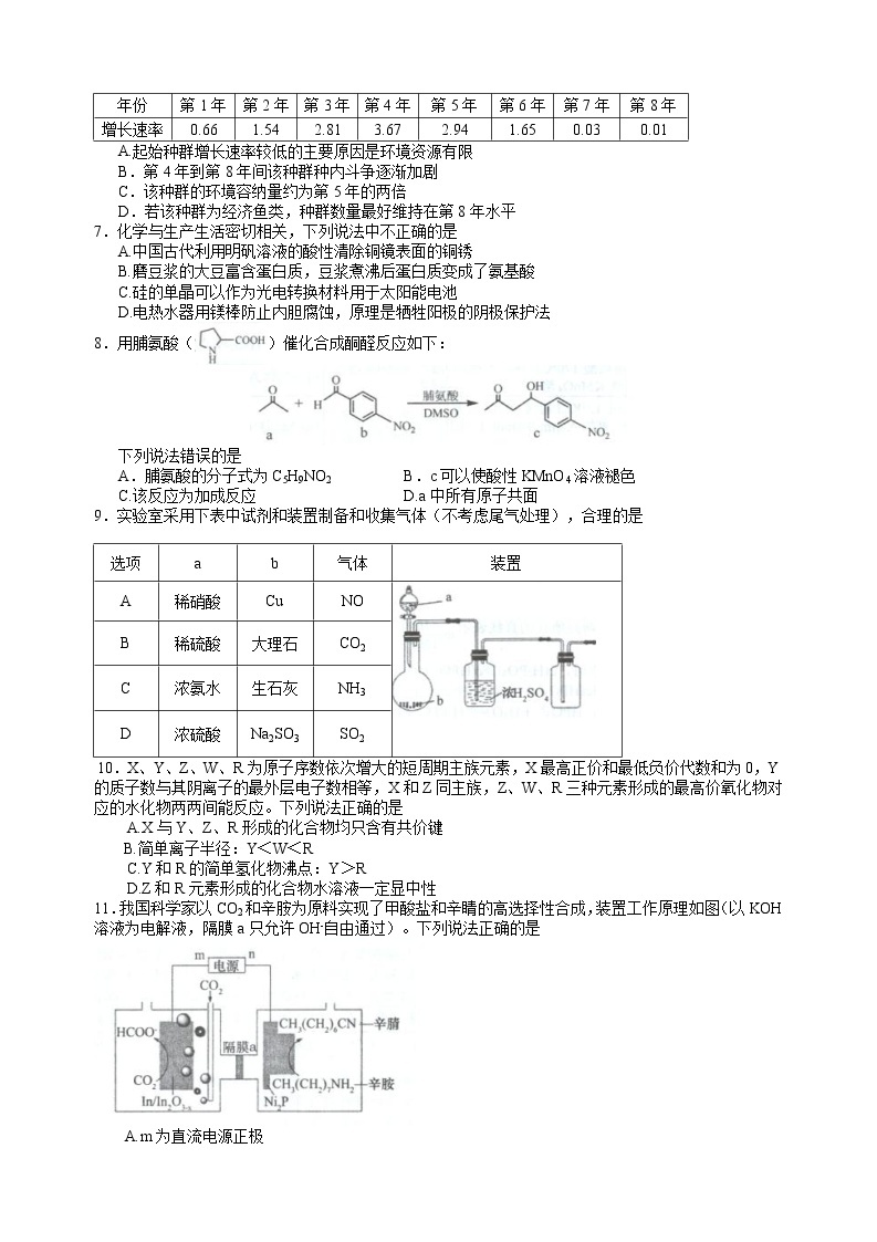 2022马鞍山高三下学期第二次教学质量检测（二模）理综试题含答案02