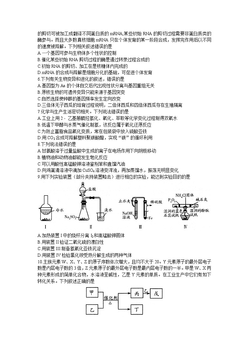 山东省潍坊市2019届高三下学期模拟考试理综试题（二模）第2页