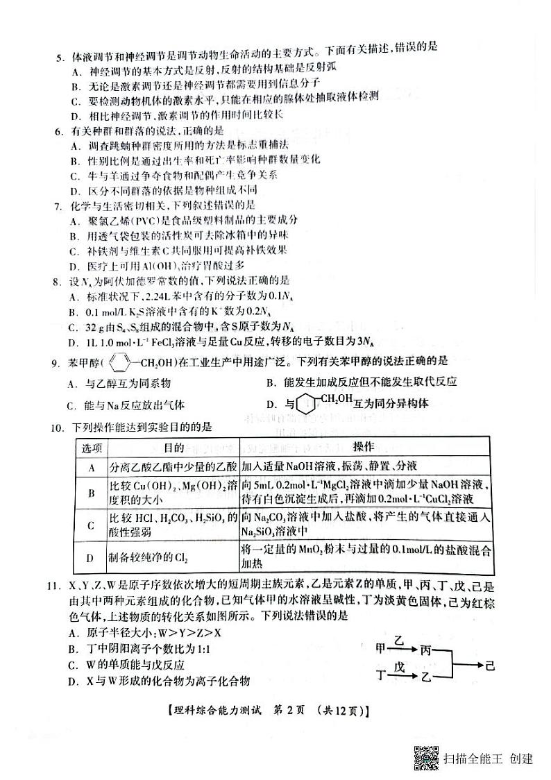 广西桂林、崇左市2022届高三联合调研考试（二模）理科综合物理试题第2页