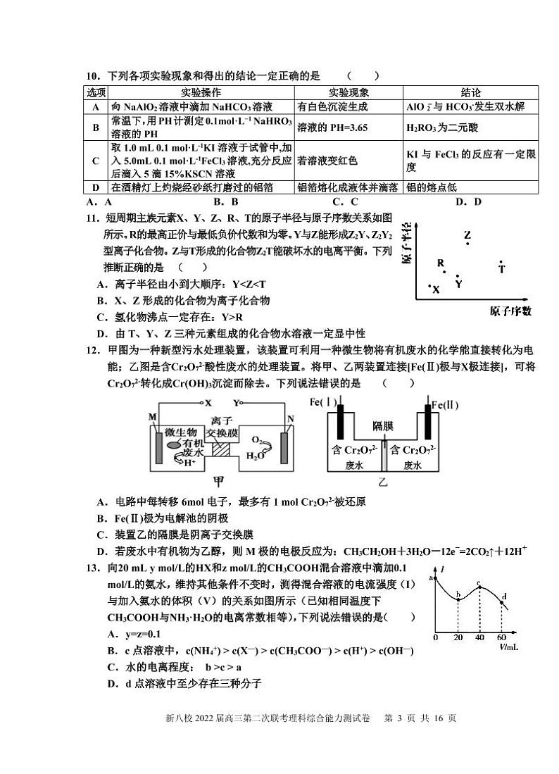 2022届江西省上饶中学等新八校高三第二次联考理科综合测试试题（PDF版）03