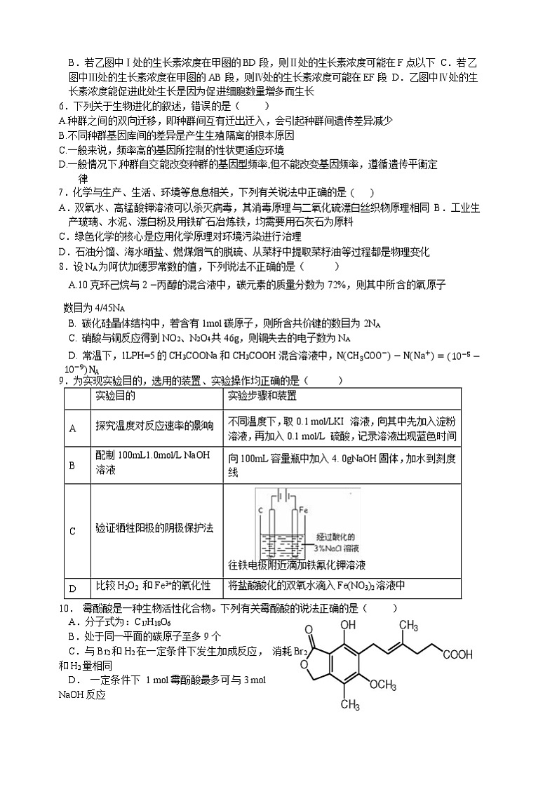 2019级理科综合高考模拟试题（二）第2页