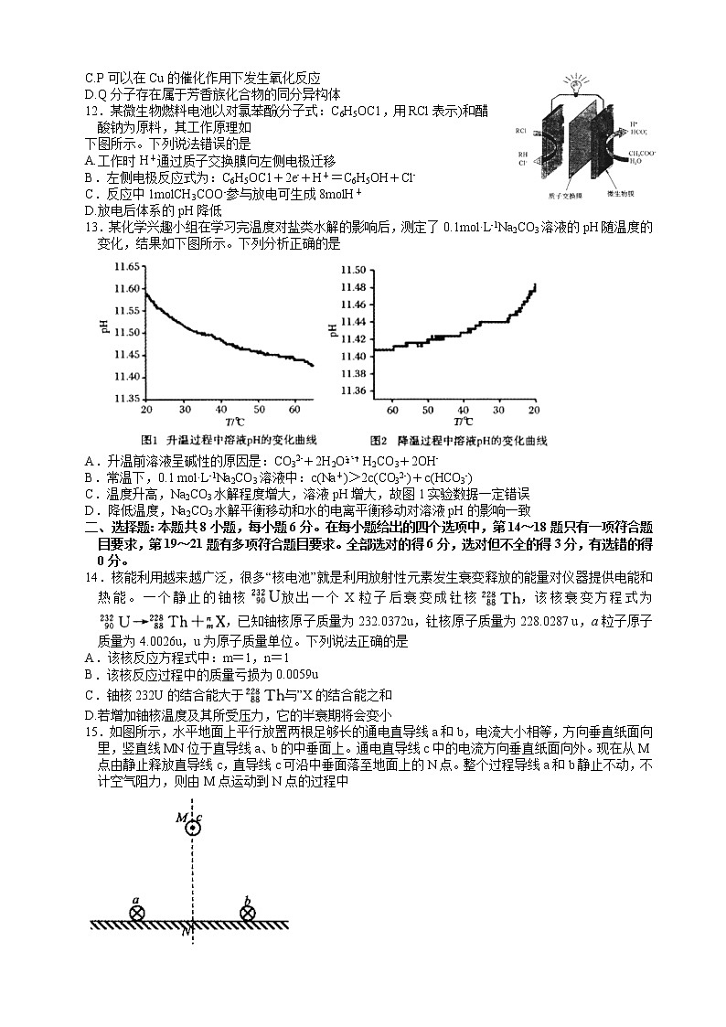2022届河南省郑州市高中毕业班第三次质量预测（三模）理科综合试题 word第3页